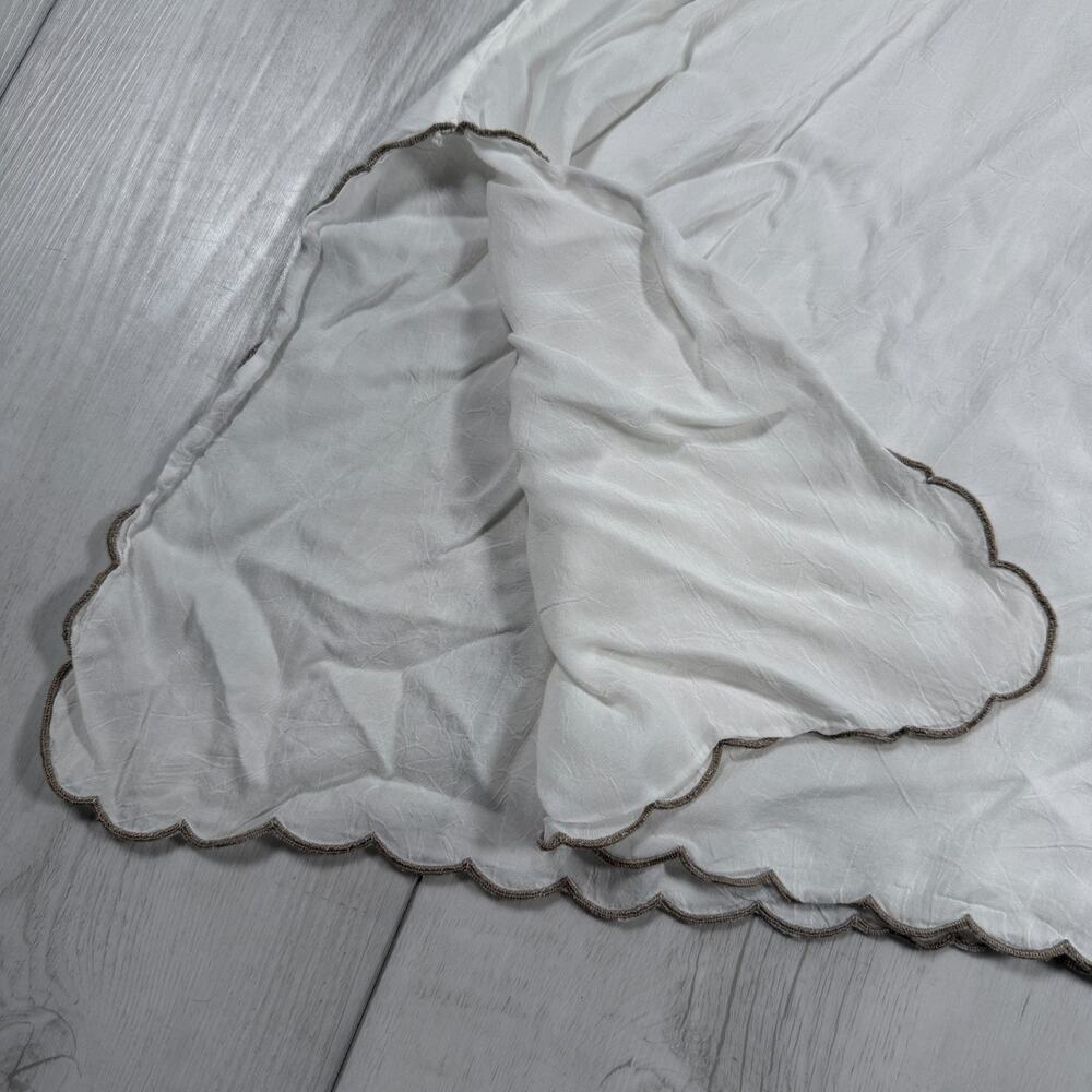 Johnny Was Tunic Blouse Womens Large White Lace Embroidered Sheer Boho Top - Picture 7 of 16